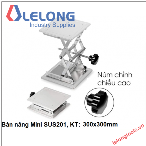 BÀN NÂNG HẠ MINI 300x300, THÉP KHÔNG RỈ